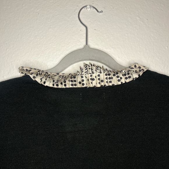 Sweater w/ Polka Dot Ruffle Trim Blouse Insert – XL 🖤🤍✨ - Picture 5 of 9